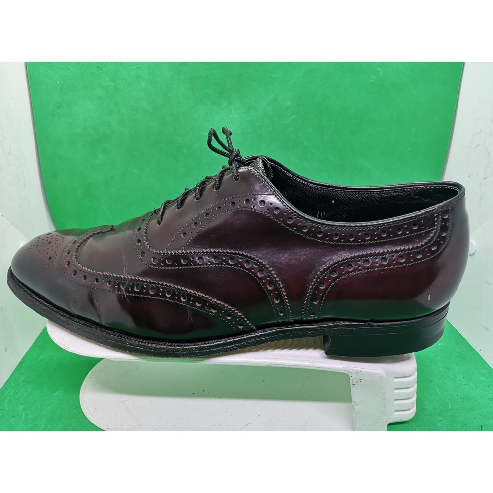 Johnston & Murphy Heritage Wingtip Oxfords Brogues Shoes Men's Size 10B Burgundy